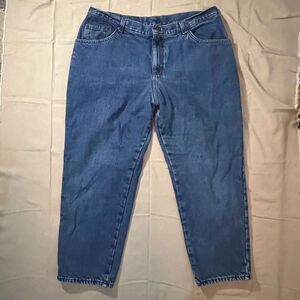 Vintage  L. L. Bean Women's Size 18WP Red Plaid Flannel Lined Jeans Original Fit